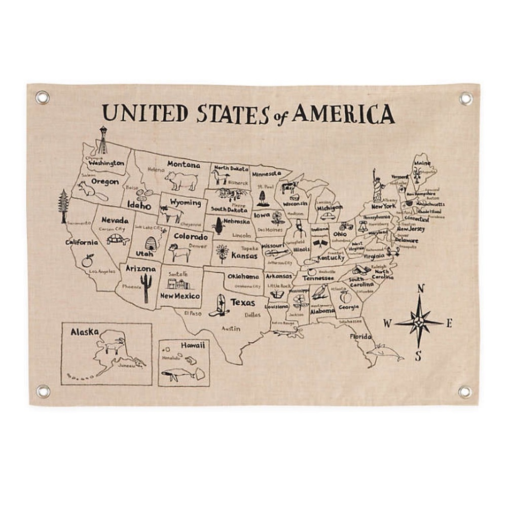Crate&Barrel Crate&Kids Canvas United States Map